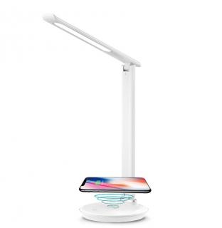 KED One stolní lampa 300 lm s bezdrátovým dobíjením telefonu bílá