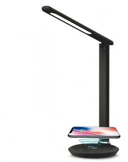 KED One stolní lampa 300 lm s bezdrátovým dobíjením telefonu černá