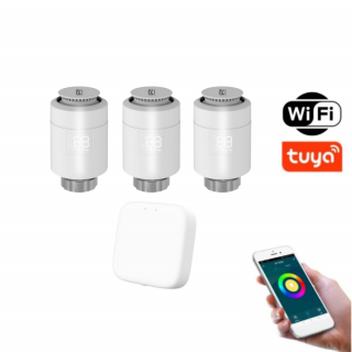Set 3+1 BOT Chytrá Bluetooth/WiFi termostatická hlavice  THS1 Tuya Smart + Gateway