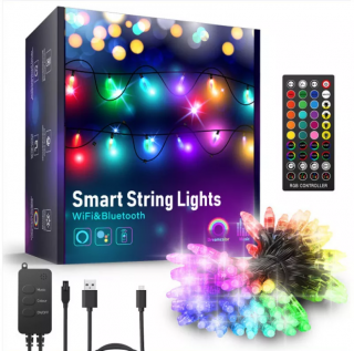 SOLO Venkovní/vnitřní chytrý LED řetěz na párty a Vánoce 10 metrů Tuya Smart RGB