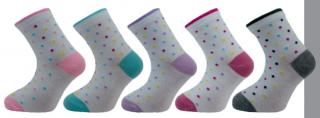 5 párů Novia 1545 Dětské ponožky, dívčí, vzor puntík - Výhodný set
