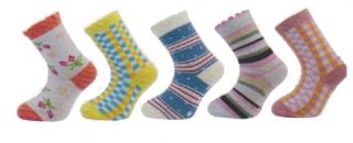 5 párů Novia 51N ponožky dívčí mix vzorů, vel. 12-13 cm (vel. 12-13 cm)