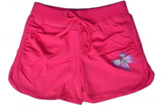 Dívčí šortky KUGO, sytě růžová, motýl (vel. 122)