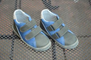 Jonap 015m celoroční obuv, chlapecká, modrá-šedá, kotníková, suchý zip, vel. 21 (vel. 21)