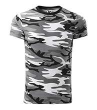 MALFINI CAMOUFLAGE 144-32, triko, unisex, 100% bavlna, camouflage / maskáč, grey/šedá