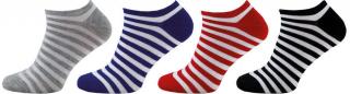 Novia 1145, dívčí ponožky, nízké, proužkované, set 4 páry