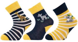 Novia 1518 ponožky ZOO žirafa/zebra/koala ABS protiskluz - Výhodná sada 3 páry