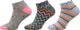 Novia KM03, dívčí ponožky, set - 3 páry, nízké