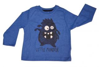 Triko, modré, Little monster, 100% bavlna (vel. 92)