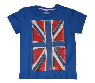 Triko, modré, vlajka Velké Británie, 100% bavlna (vel. 92)