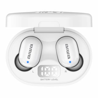 aiwa EBTW-150WT (Kvalitní bezdrátová stereofonní sluchátka Bluetooth 5.0 s rychlým připojením a bezdrátovým dosahem 10 metrů)
