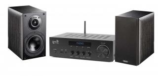Dynavox VT-90 + Indiana Line Nota 250 X Black (Akční set: Stereofonní kompaktní zesilovač 2x90W / Phono vstup, USB, Bluetooth, koax a optický vstup + 2-pásmové regálové reprosoustavy)