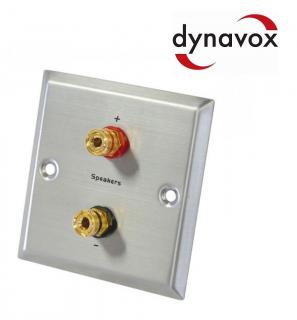 Dynavox Wall Terminal Mono (Vysoce kvalitní panel z broušené nerezové oceli pro připojení reproduktorů - 2 banánové zásuvky)