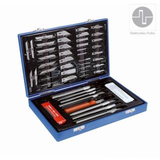 ELEKTRONIKA PRAHA - HOBBY KNIFE SET (Sada 48 kusů různých řezacích nožíků pro hobby)