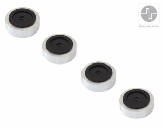 ELEKTRONIKA PRAHA - SILVER ANTIVIBRATION FEET (Celohliníkové stříbrné antivibrační nožičky pod reprosoustavy a komponenty)