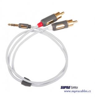 SUPRA MP-CABLE MINI PLUG-2RCA 1,0m (Kvalitní signálový kabel 3.5mm stereo jack / 2 RCA)