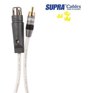 SUPRA SUBLINK 1XLR/F-1RCA WHITE 2,0m (XLR / RCA-cinch propojovací kabel pro subwoofer)