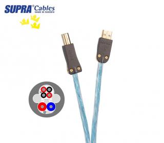 SUPRA USB 2.0 EXCALIBUR A-B 2,0m (Silver Edition - High-End prémiový vysokorychlostní USB kabel se zlepšeným přenosem dat a energie)