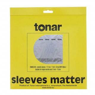 Tonar Nostatic 7" Sleeves (Kvalitní antistatické vnitřní obaly na 7" SP desky (50ks))