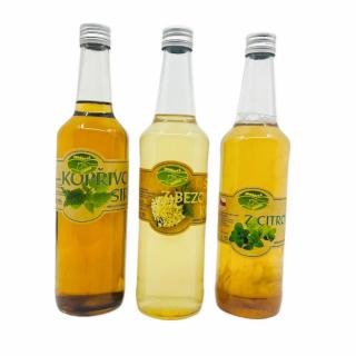 Sirupy - bezinka, máta, kopřiva, 3x 500 ml