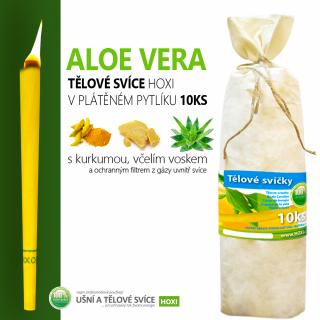 Tělové svíce HOXI s ALOE VERA v plátěném pytlíku 10ks