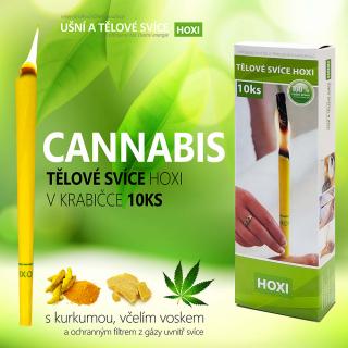 Tělové svíce HOXI s CANNABISEM v krabičce 10ks