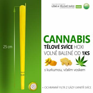 Tělové svíce HOXI s CANNABISEM - volně balené volně balené: 100ks a více