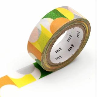 Washi páska MT Half circle yellow/green