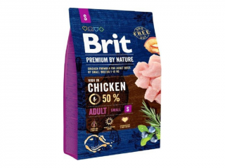 Brit Premium by Nature Adult S 3 kg (Granule pro dospělé psy malých plemen. Kuřecí maso.)