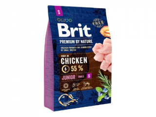 Brit Premium by Nature Junior S 3 kg (Granule pro mladé psy malých plemen, i pro kojící a březí feny. Kuřecí maso.)
