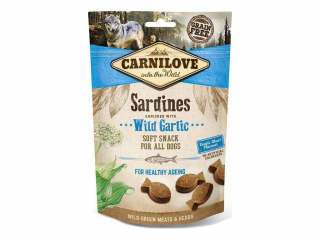 Carnilove Dog Semi Moist Snack Sardines &amp; Wild garlic 200 g (Poloměkký pamlsek pro psy. Sardinka s medvědím česnekem.)