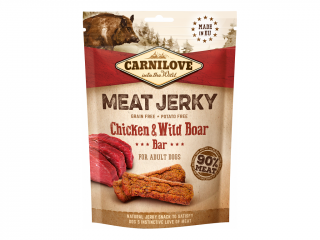 Carnilove Jerky Wild Boar &amp; Chicken Bar 100 g (Pamlsek pro psy. Kuře, divočák.)