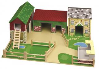 Dětská dřevěná farma 62 cm (Dřevěná farma s příslušenstvím)