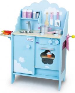 Dětská dřevěná kuchyňka - modré nebe (Dětská dřevěná kuchyňka )