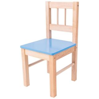 Dětská dřevěná židlička - modrá (Dětská dřevěná židle. Dětská dřevěná židlička - modrá)