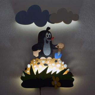 Dětská LED lampička na zeď - Krtek na hromádce (Dětská LED lampička na zeď)