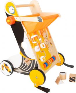 Dětské dřevěné multifunkční chodítko Tukan (Dětské chodítko. Dětské dřevěné interaktivní a multifunkční chodítko pro děti od 1 roku.)
