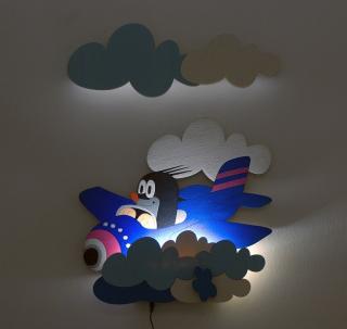 Dětské noční LED osvětlení - Krteček a letadlo (Dětské noční LED svídidlo. Dětské noční LED světlo - Krteček a letadlo)