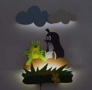 Dětské noční LED osvětlení - Krteček s žábou (Dětské noční LED svídidlo. Dětské noční LED světlo - Krteček s žábou)