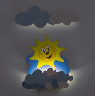 Dětské noční LED osvětlení - Slunce (Dětské noční LED svídidlo. Dětské noční LED světlo - Slunce)