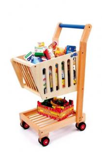 Dětský dřevěný nákupní vozík (Dětský nákupní vozík)