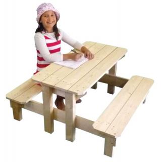 Dětský dřevěný stolek s lavičkami (Dětský dřevěný stoleček. Dětský dřevěný stoleček  - lavička na zahradu)