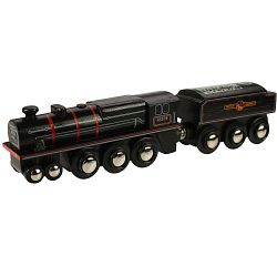 Dřevěná lokomotiva černá lokomotiva s tendrem (Dřevěná lokomotiva černá lokomotiva s tendrem)