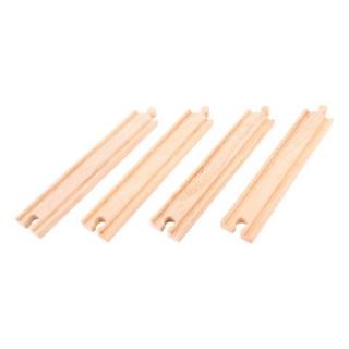 Dřevěné vláčky - koleje rovné 21 cm - 4 Ks (Koleje rovné 4 ks. Délka kolejí 21 cm.)