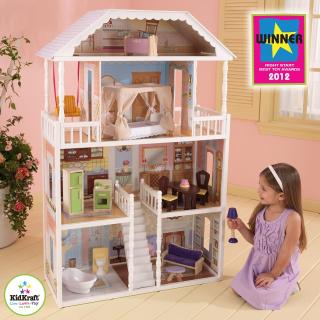 Dřevěný domeček pro panenky 85x34x130 (Dřevěný domeček pro panenky. Dřevěný domeček pro panenky včetně nábytku, 4 patra)