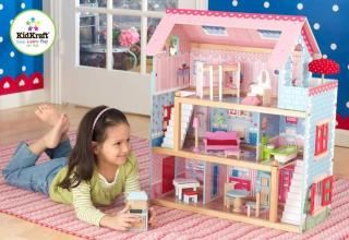 Dřevěný domeček pro panenky KidKraft  62x33x71 (Dřevěný domeček pro panenky. Dřevěný domeček pro panenky včetně příslušenství)