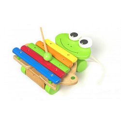 Dřevěný xylofon žabka (Dětský dřevěný xylofon - Dřevěný xylofon žabka)