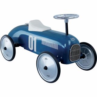 Kovové odrážedlo retro auto - modré (Dětské kovové retro odrážedlo)