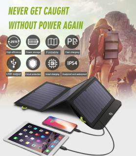 Solární panel ALLPOWERS 5V 21W s integrovanou baterií 10000mAh