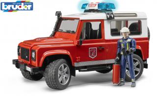 Bruder Land Rover hasiči s figurkou